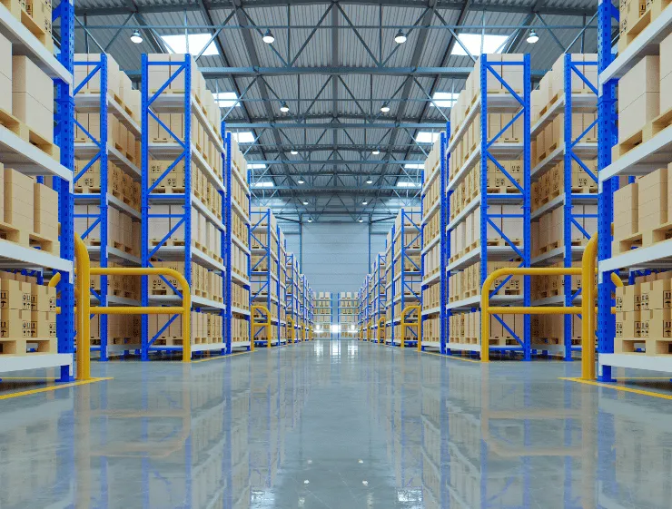 Bezpieczne sprzątanie hali – oznaczenie śliskiej posadzki podczas prac porządkowych