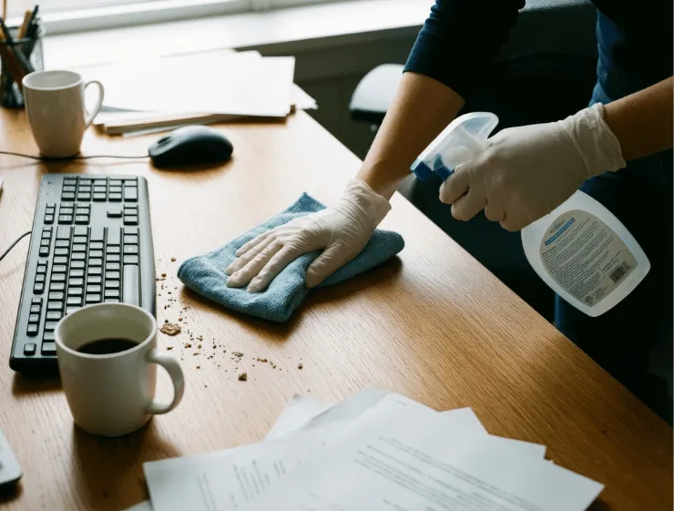 Dezynfekcja i czyszczenie biurka oraz stanowiska pracy – sprzątanie biur Lublin