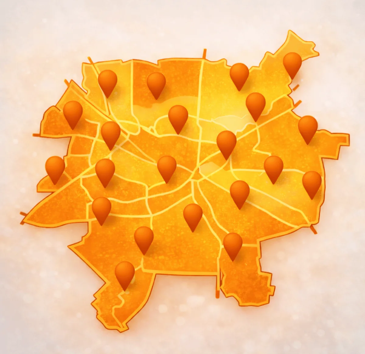 Mapa Lublina – obszar działania Velvet Sprzątanie na terenie miasta